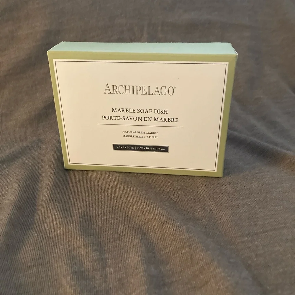 Archipelago Natural Beige Marble Soap Dish - Picture 2 of 4